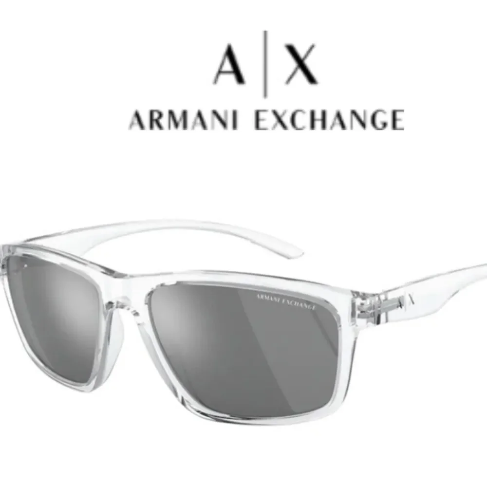 Armani Exchange AX4122S-83336G 59 Sunglasses- Shiny Crystal/Grey Mirrored Silver